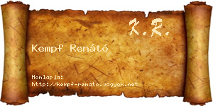 Kempf Renátó névjegykártya